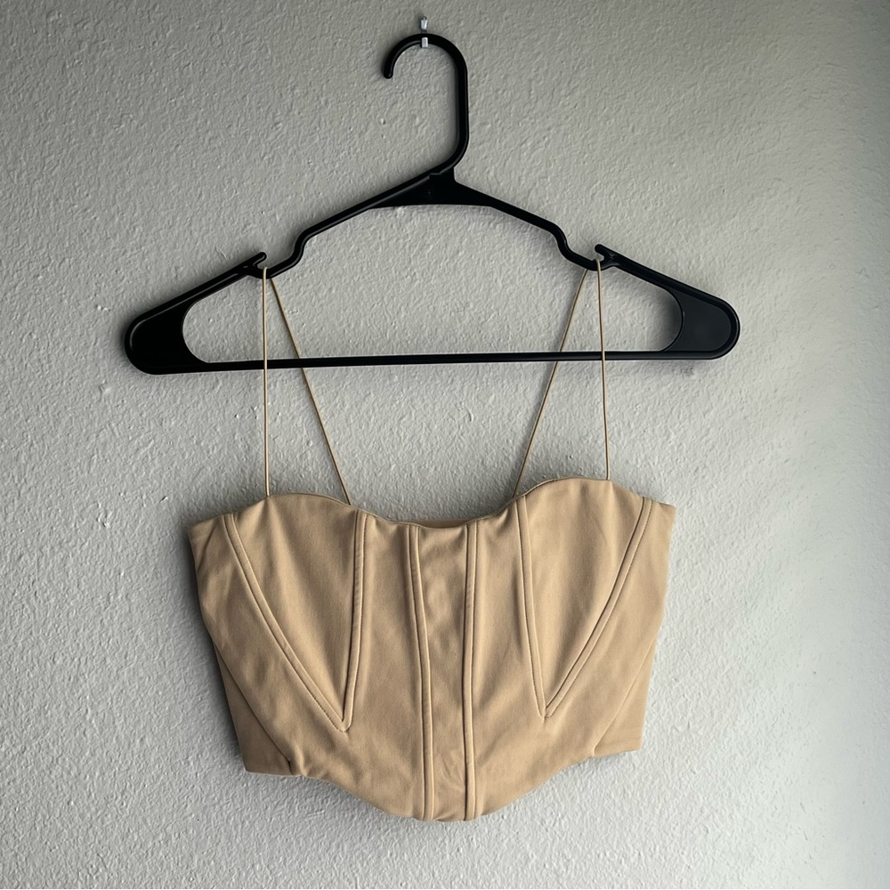 Elegant Tan Women's Corset Top